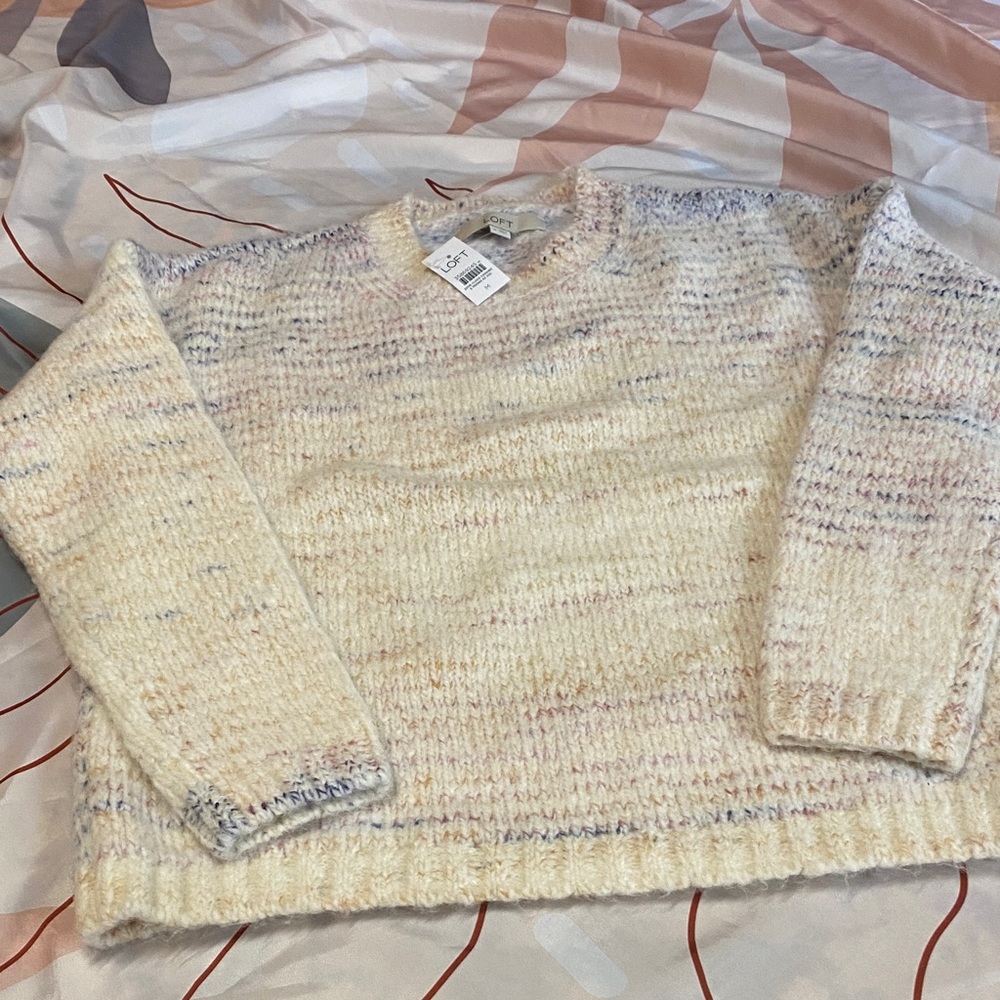 LOFT Cozy Multicolor Knit Sweater